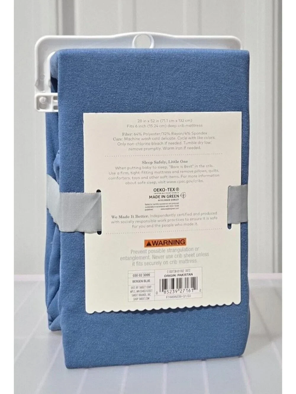Cloud Island Fitted Crib Sheet Heather Bergen Blue 28